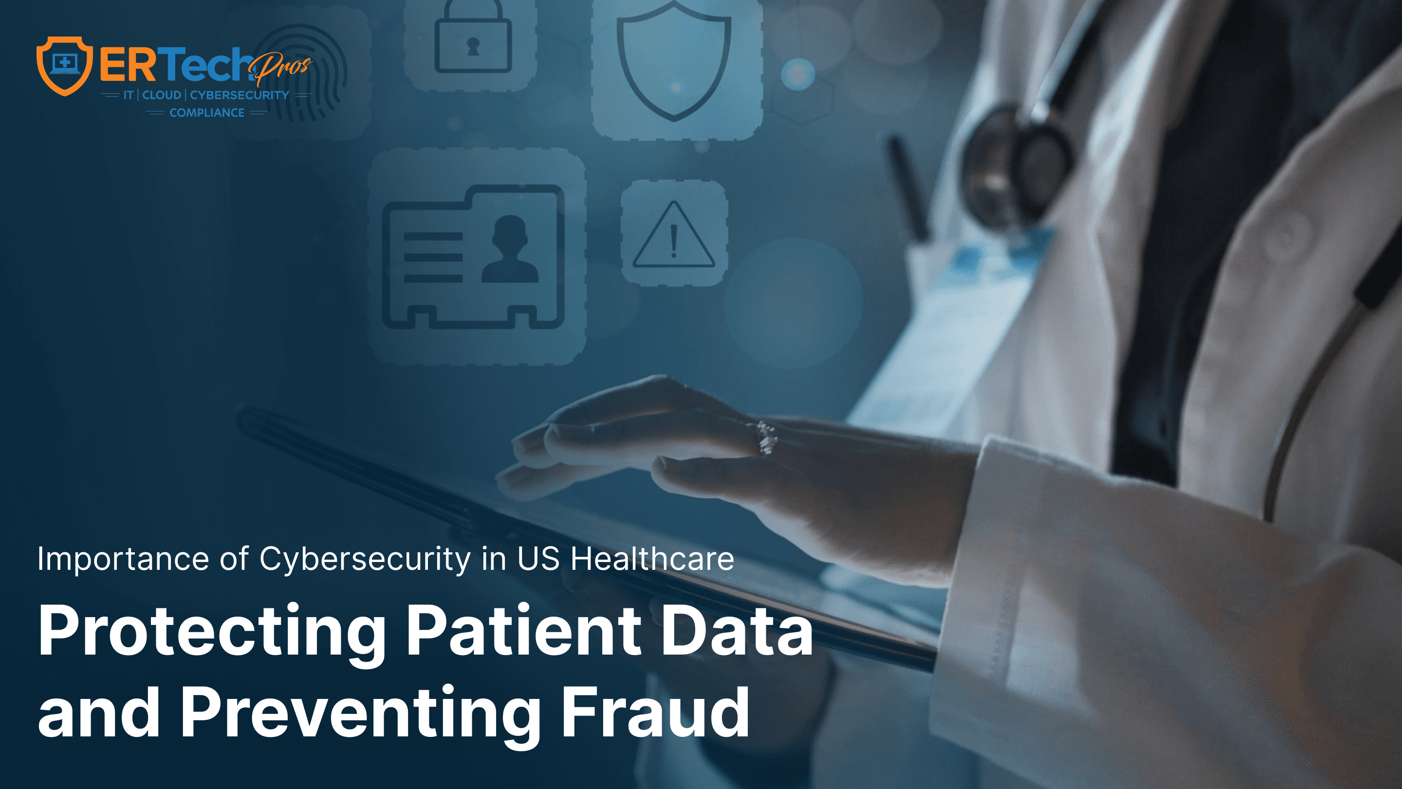 Healthcare cybersecurity concept showing digital shield protecting patient data in electronic health record system