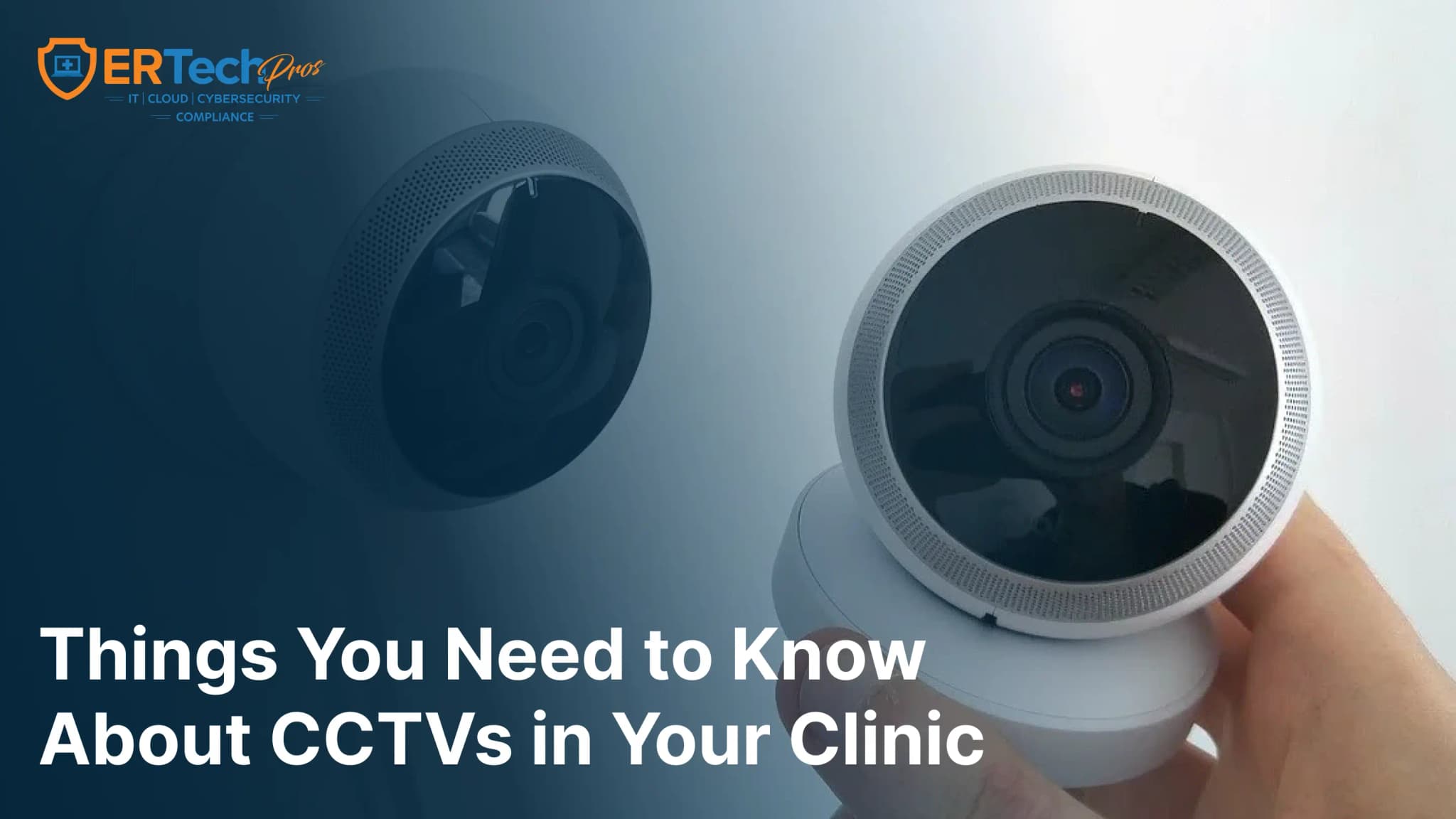 Illustration showing CCTV security system installed inside a medical clinic
