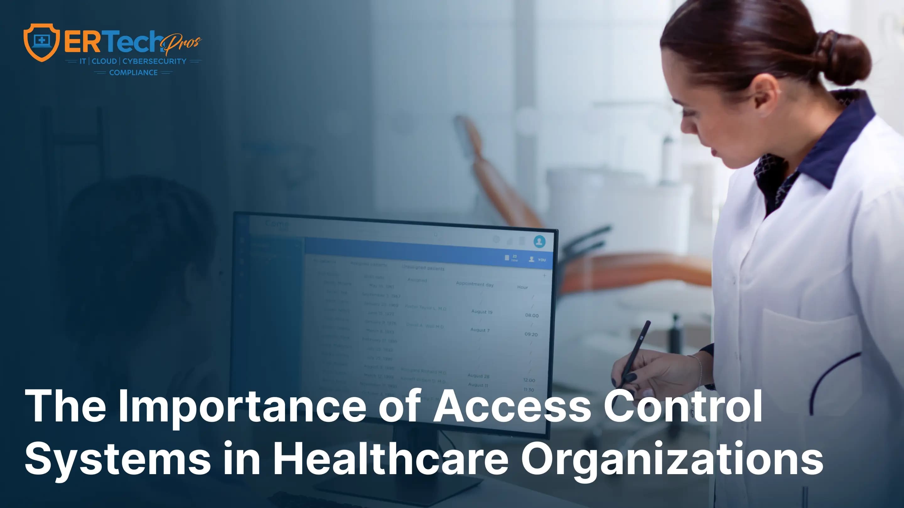 Illustration showing access control systems protecting patient data in healthcare organizations