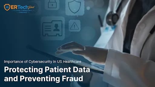 Healthcare cybersecurity concept showing digital shield protecting patient data in electronic health record system