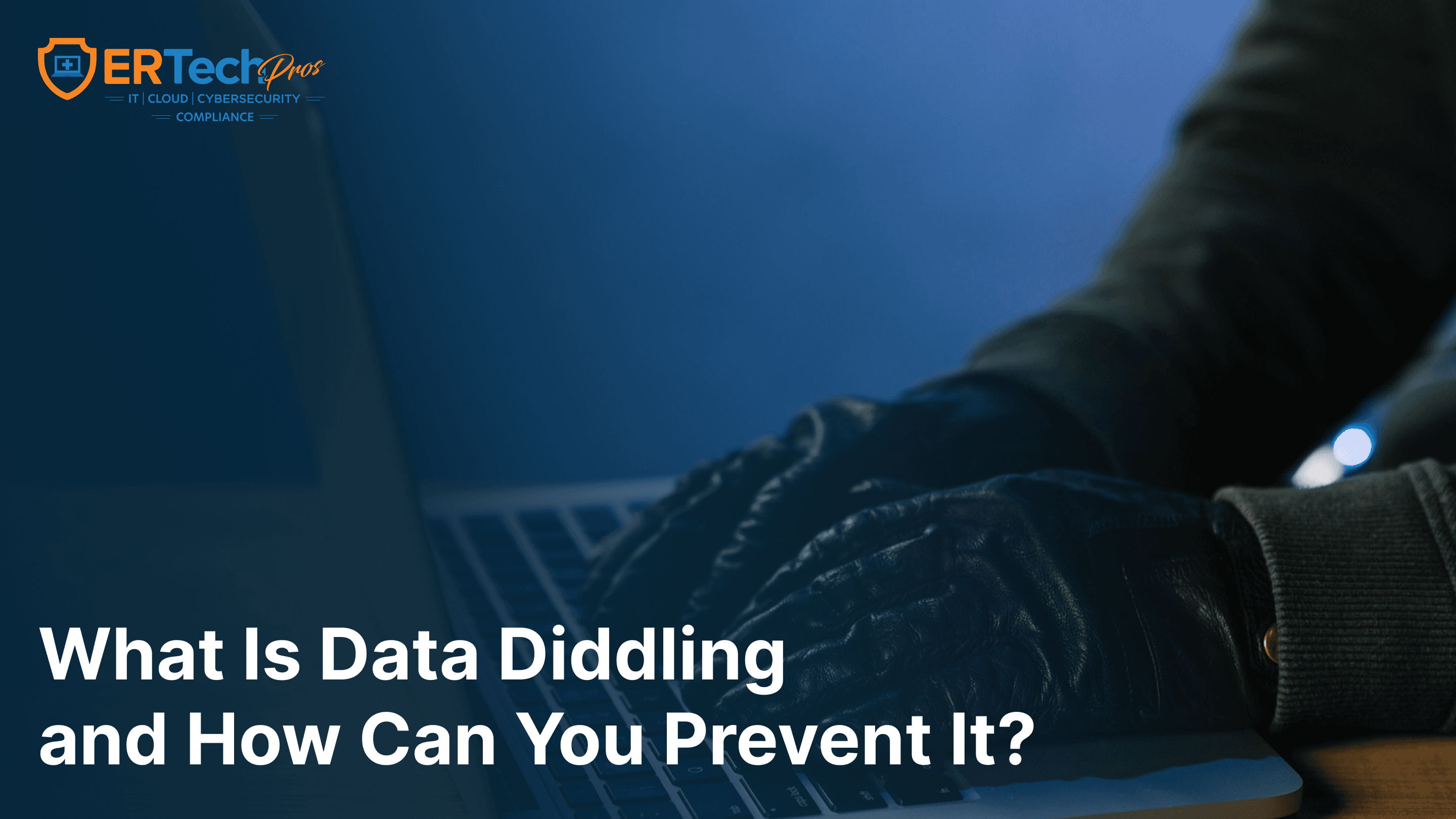 Hacker manipulating financial data on computer representing data diddling attack