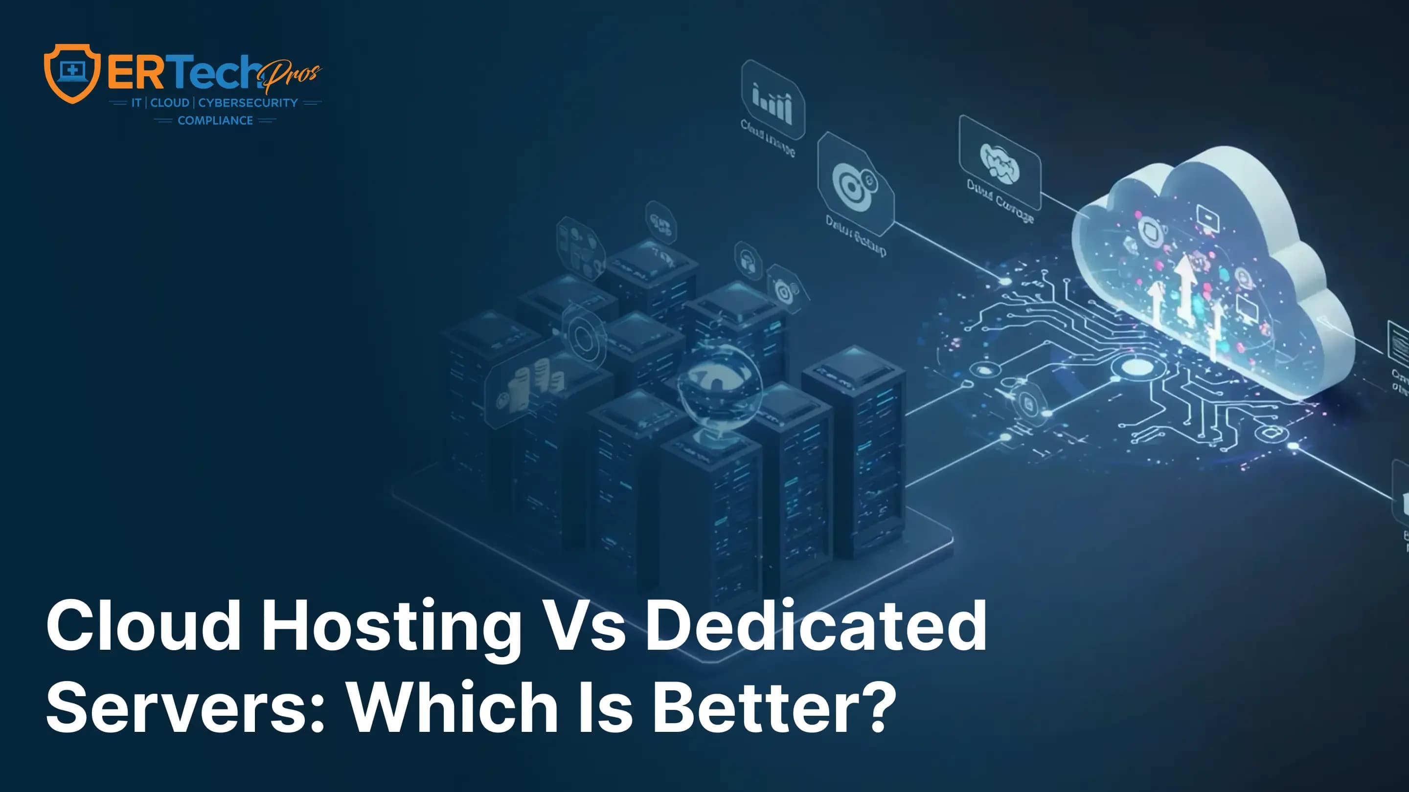 Healthcare IT specialists comparing cloud hosting services and dedicated server hosting solutions